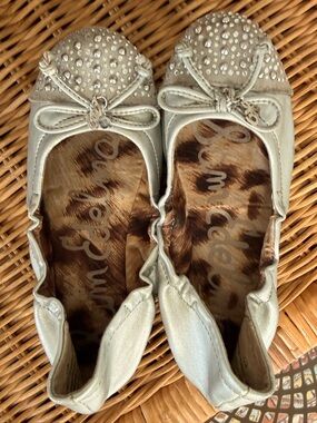Frye Silver Studded Bow Ballet Flats